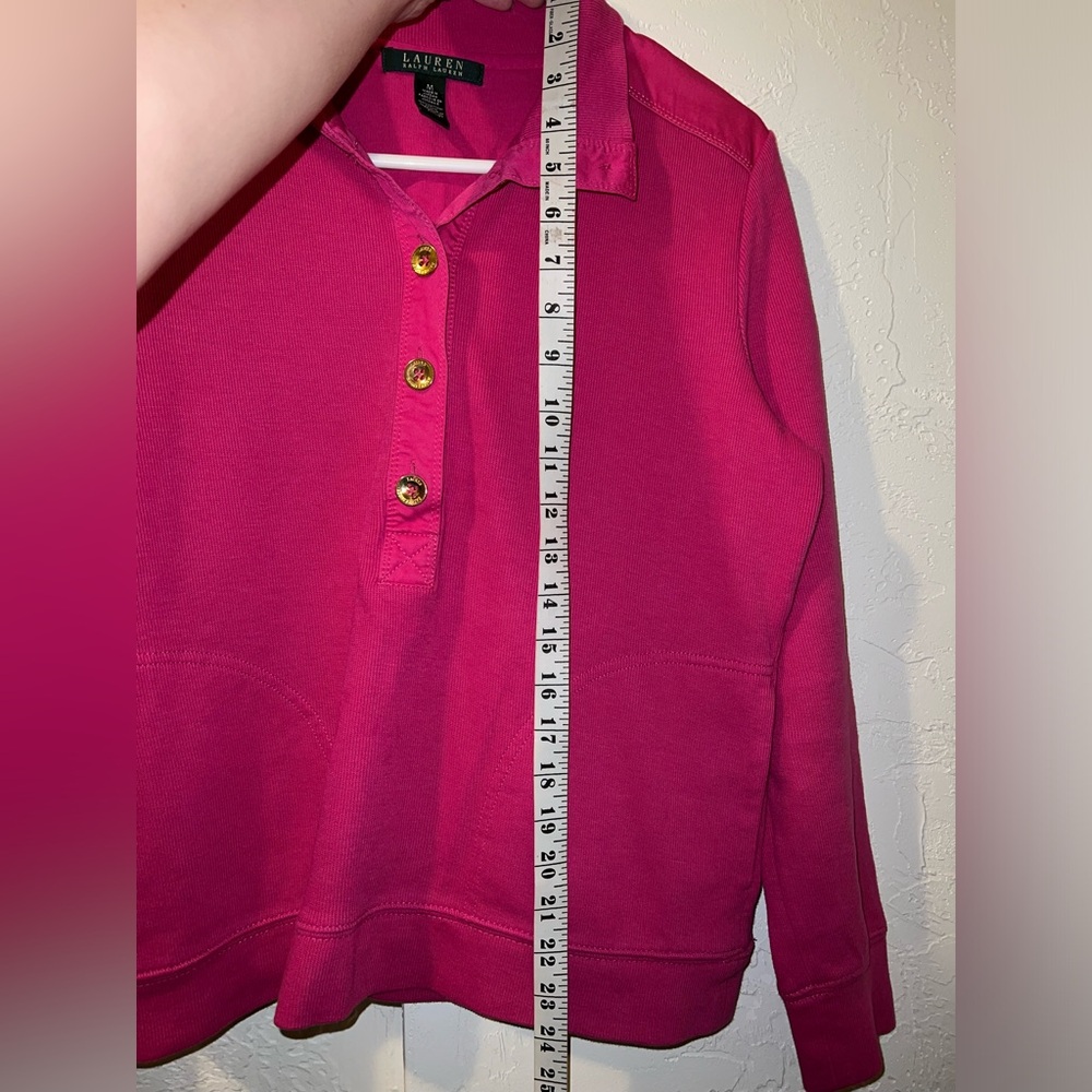 Ralph Lauren Pink Quarter Button Up Sweatshirt - Picture 10 of 12